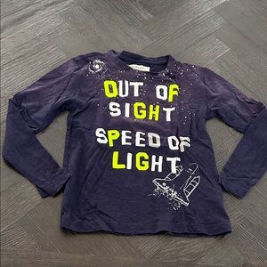 Crewcuts Jcrew Long Sleeve Tee - Glow in the Dark Rocket Galaxy science Shirt